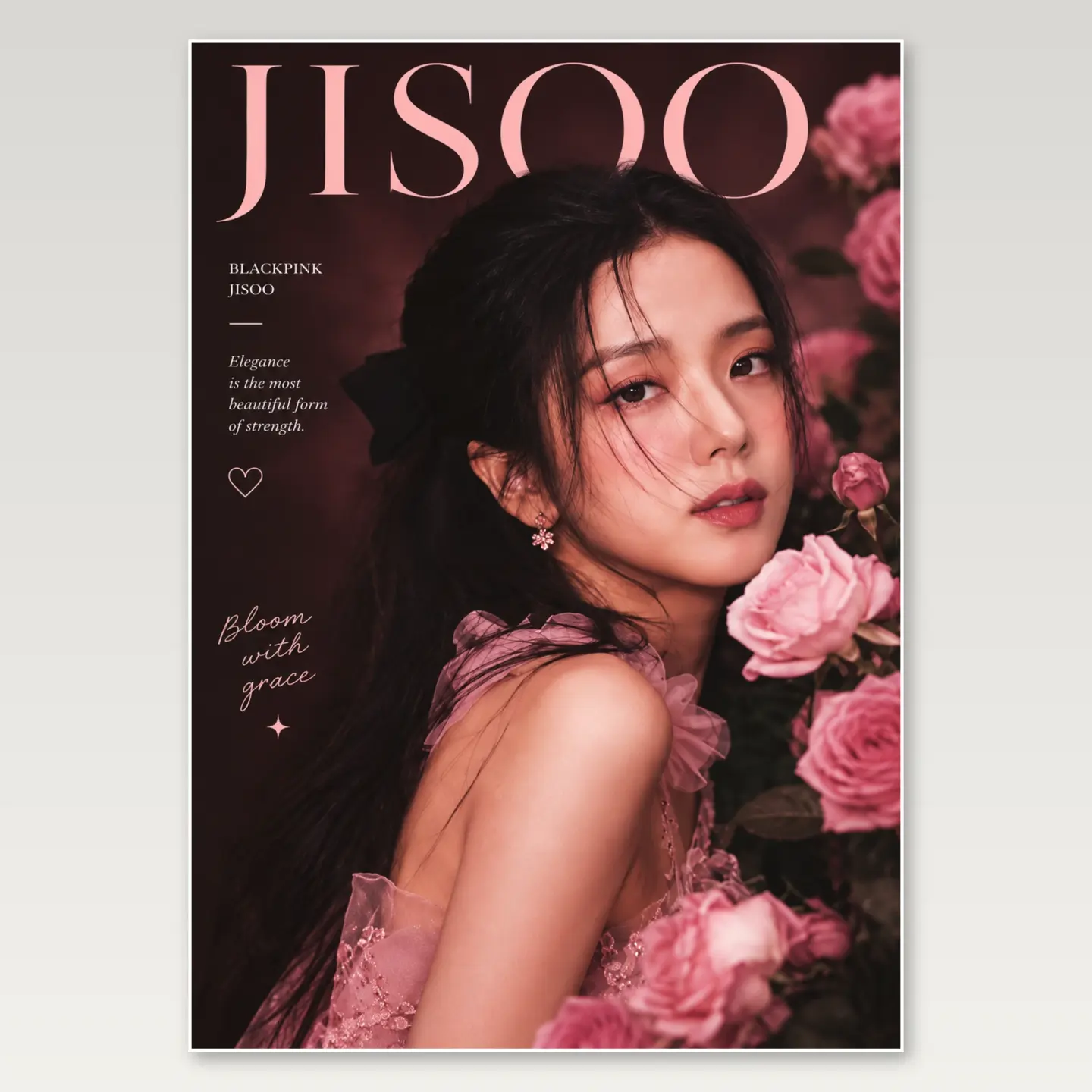 Jisoo Roses A4 Poster mockup