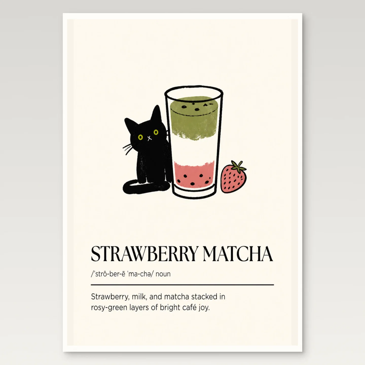 Strawberry Matcha Poster mockup