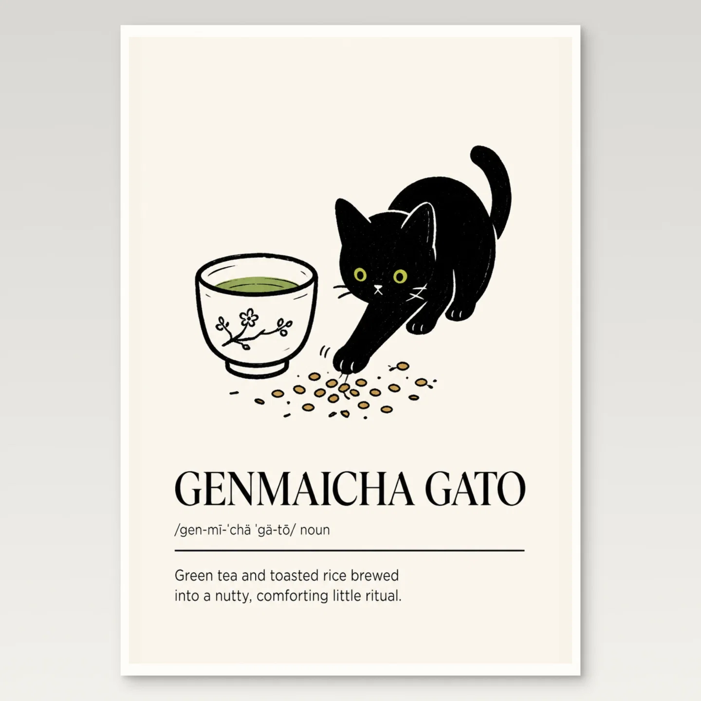 Genmaicha Gato Poster mockup