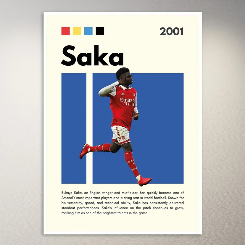 Bukayo Saka 2001 Arsenal Poster
