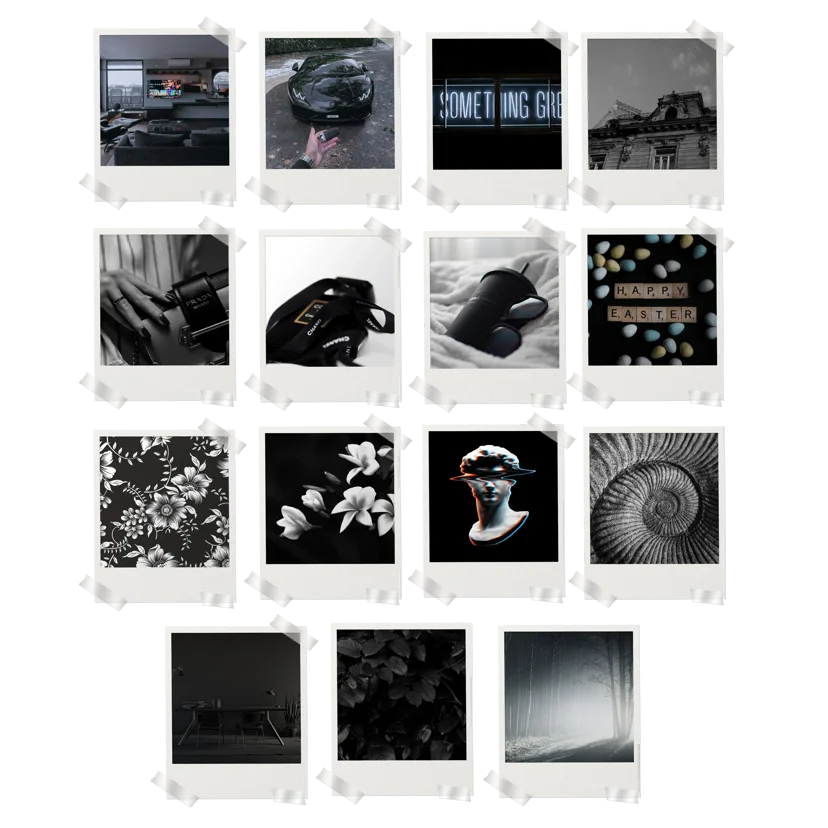 Black Aesthetic Prints Set of 15