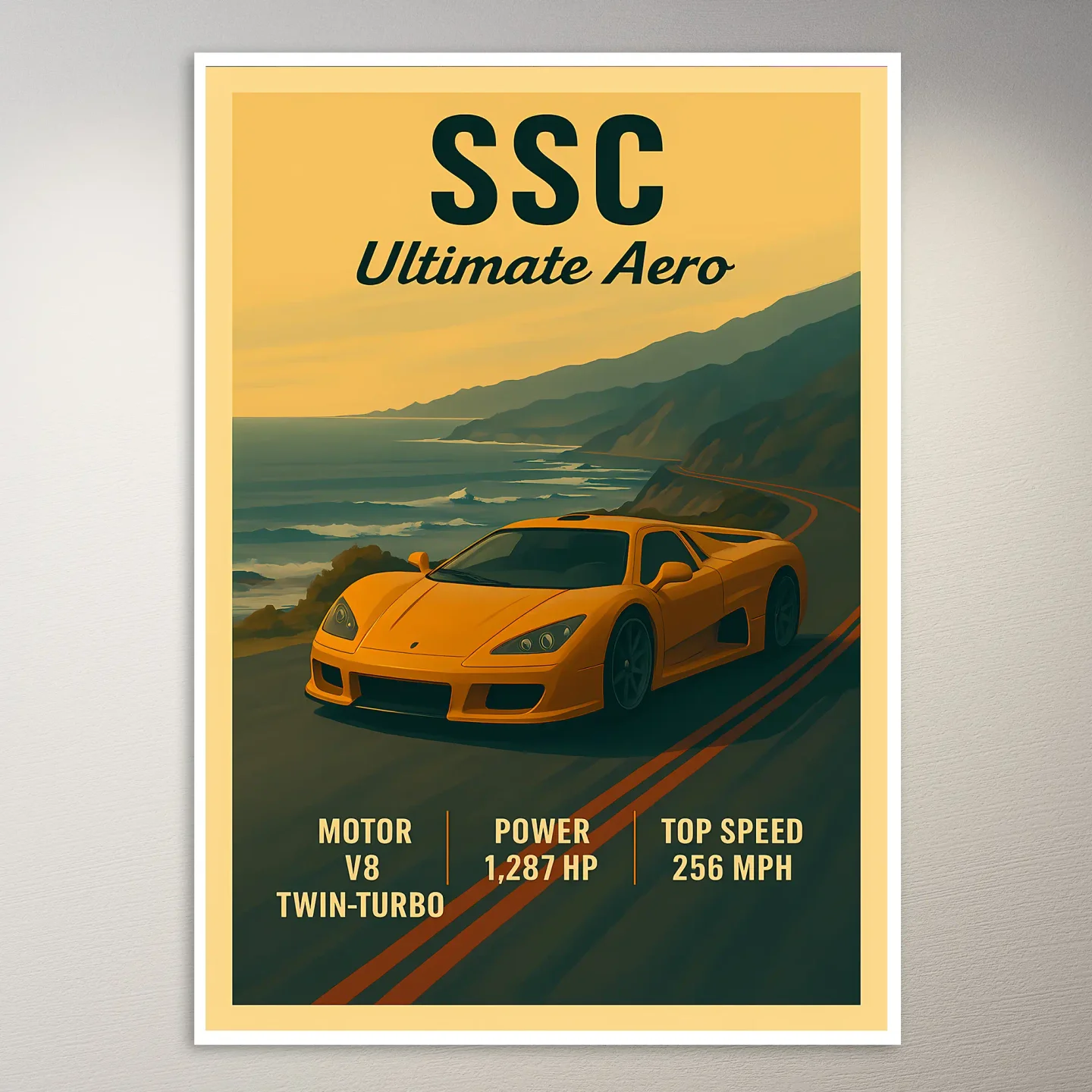 SSC Ultimate Aero Car Poster
