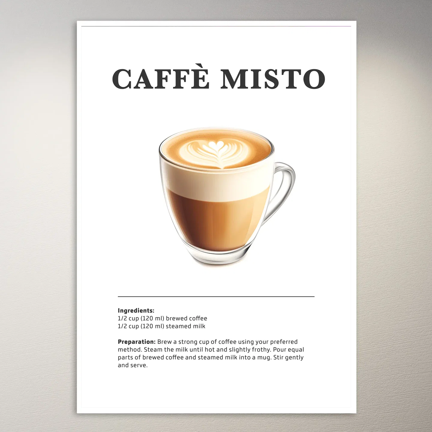 Caffe Misto in Glass Mug Poster