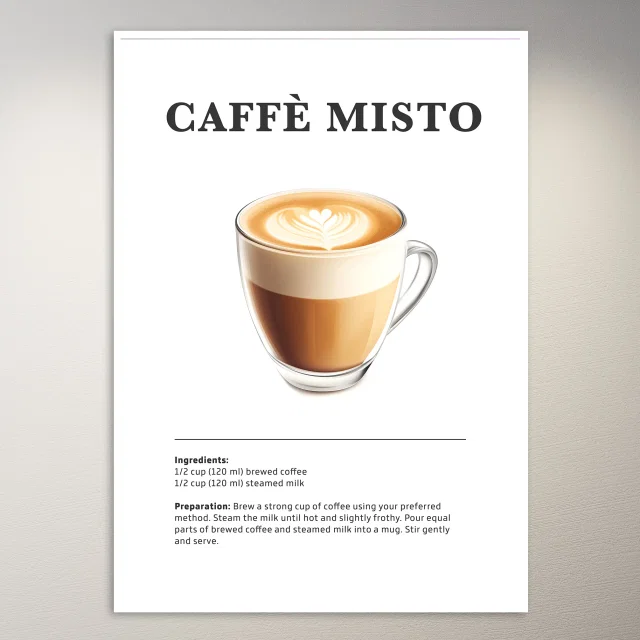 Caffe Misto in Glass Mug Poster