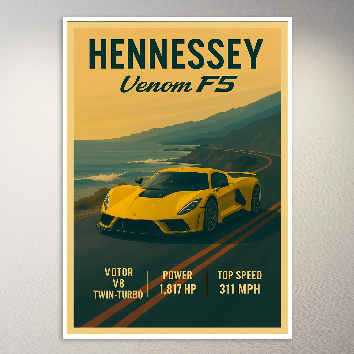 Hennessey Venom F5 Car Poster