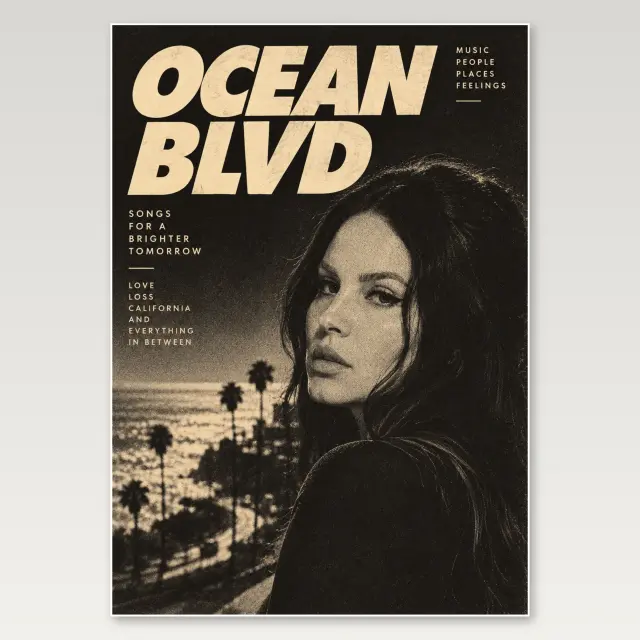 Ocean Blvd Dark A4 Poster