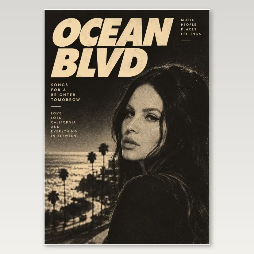 Ocean Blvd Dark A4 Poster