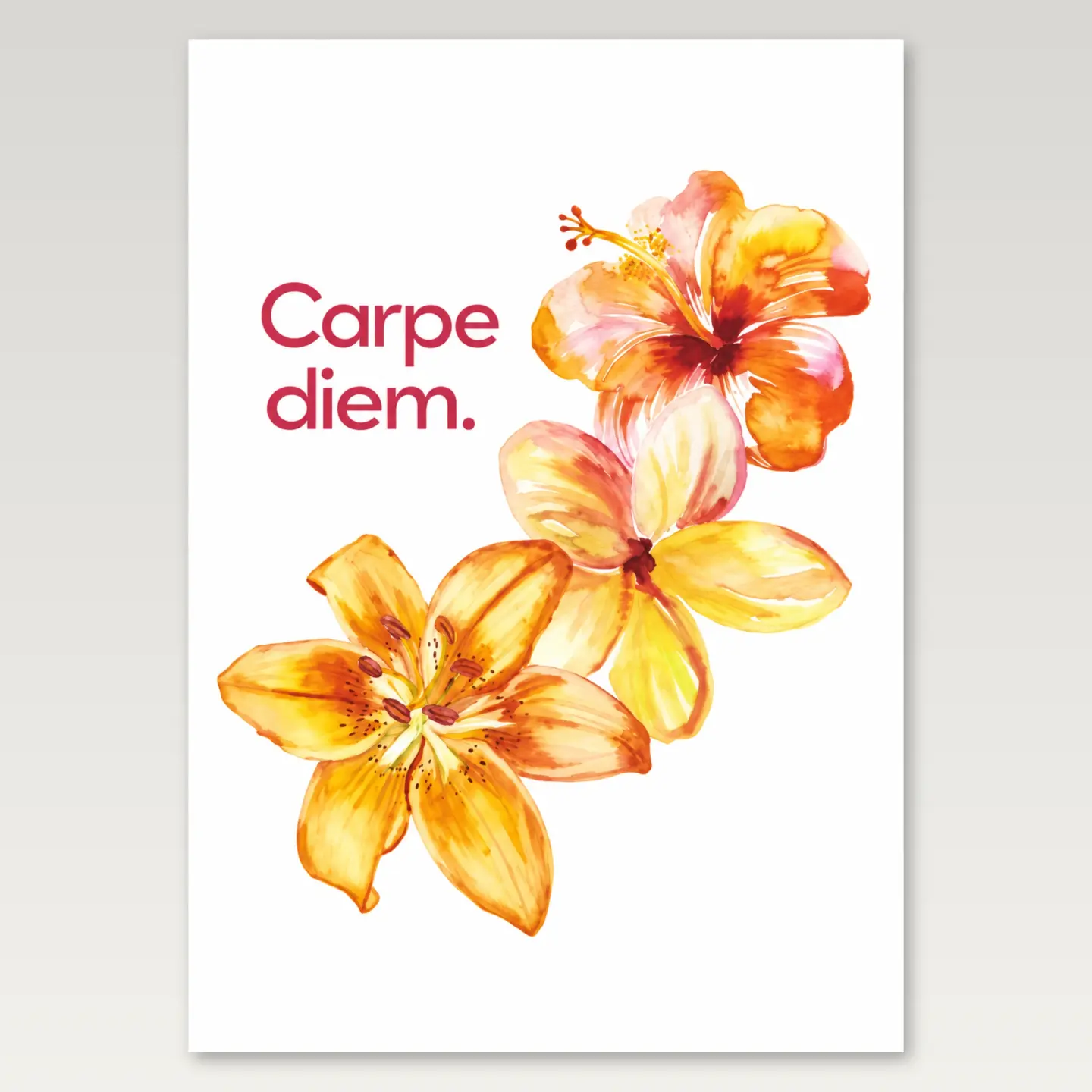 Carpe Diem Flowers A4 Poster mockup