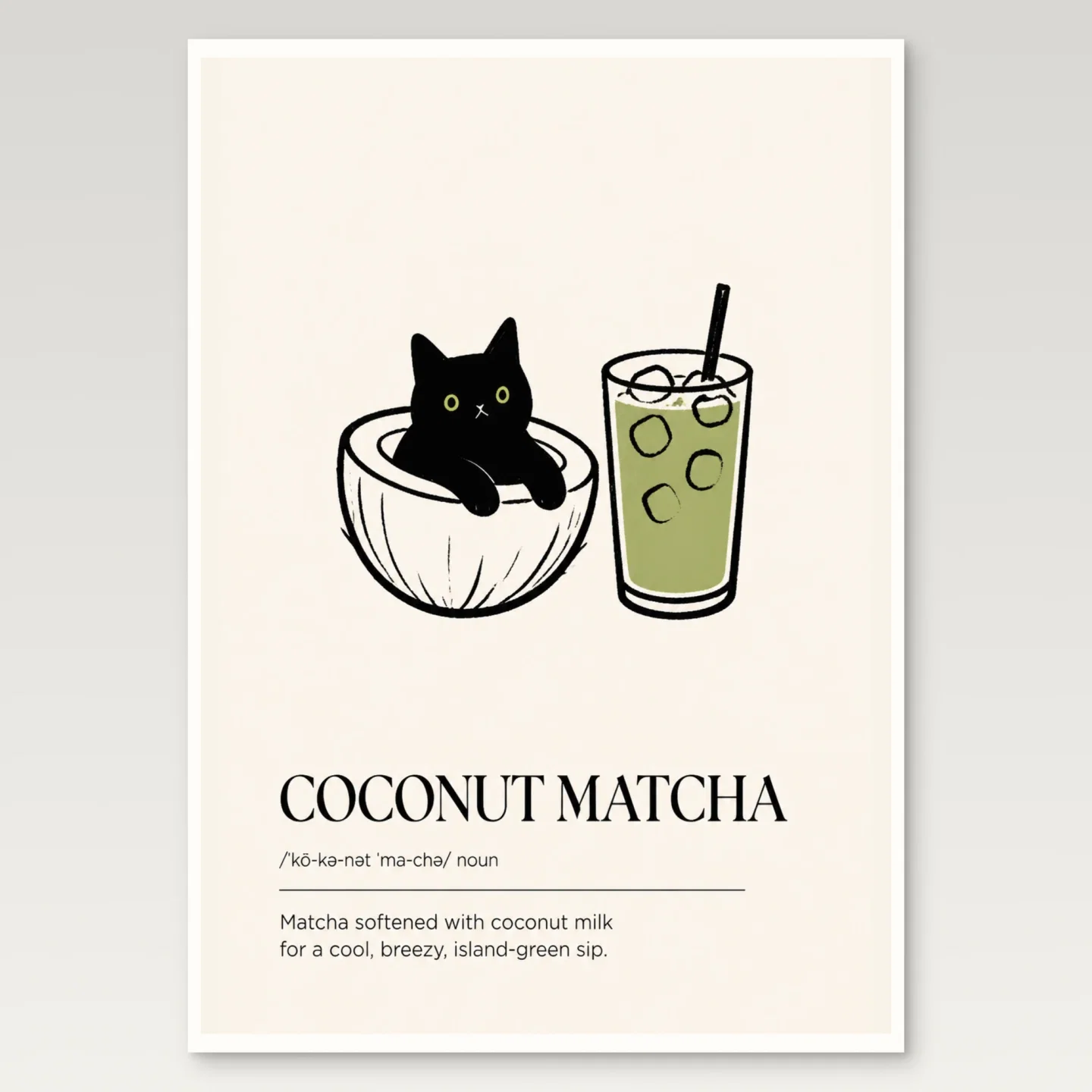 Coconut Matcha Poster mockup
