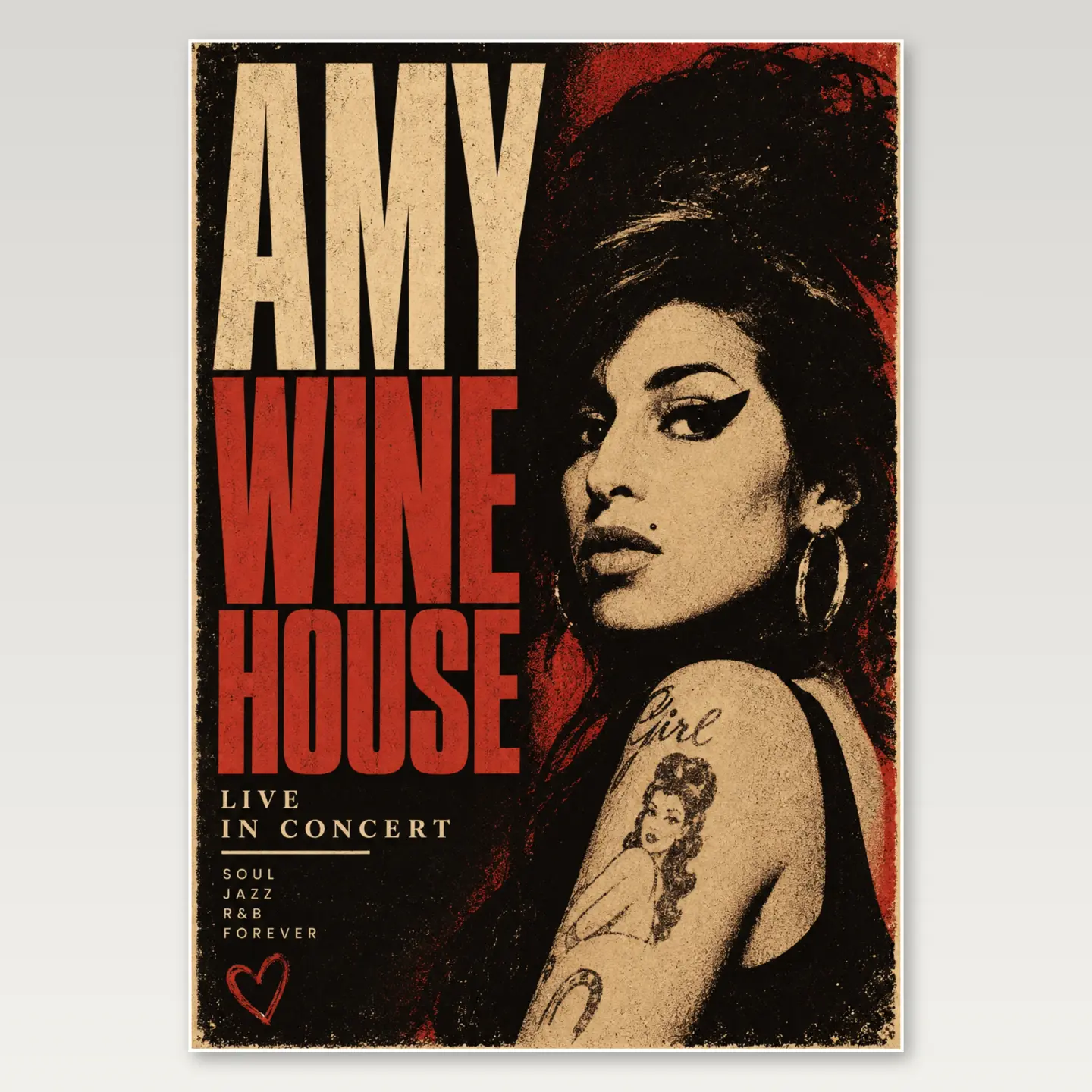 Amy Winehouse Photographic A4 Poster mockup