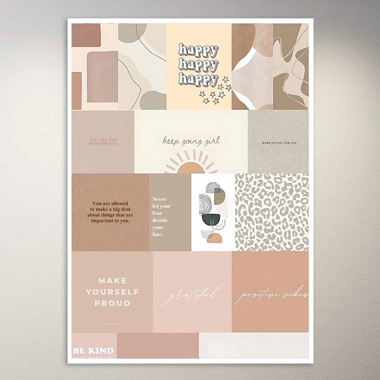 Brown Quotes Aesthetic Moodboard Poster