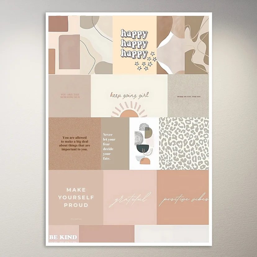 Brown Quotes Aesthetic Moodboard Poster