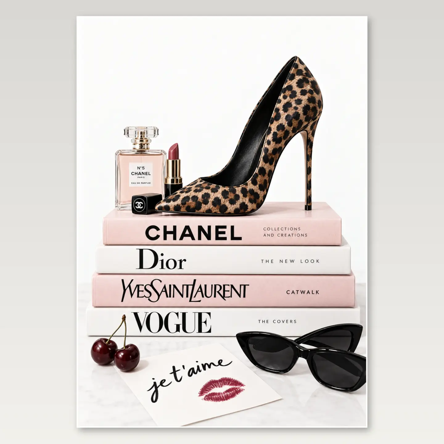 Leopard Heel Books A4 Poster mockup