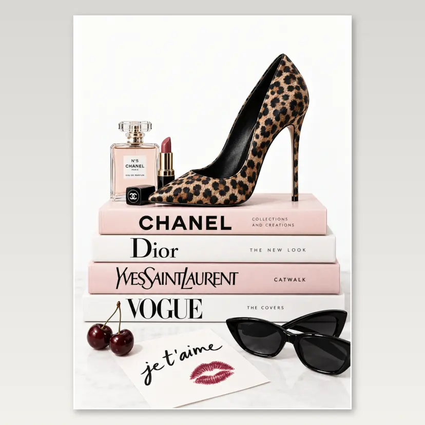 Leopard Heel Books A4 Poster