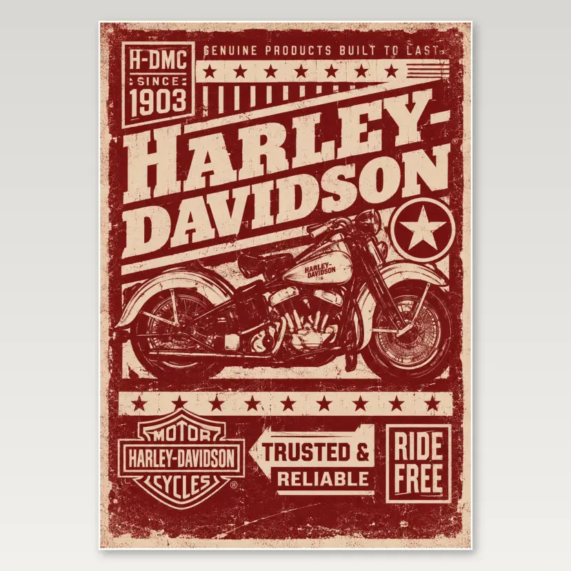 Harley Davidson Heritage A4 Poster
