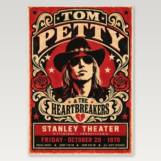 Tom Petty Vintage A4 Poster