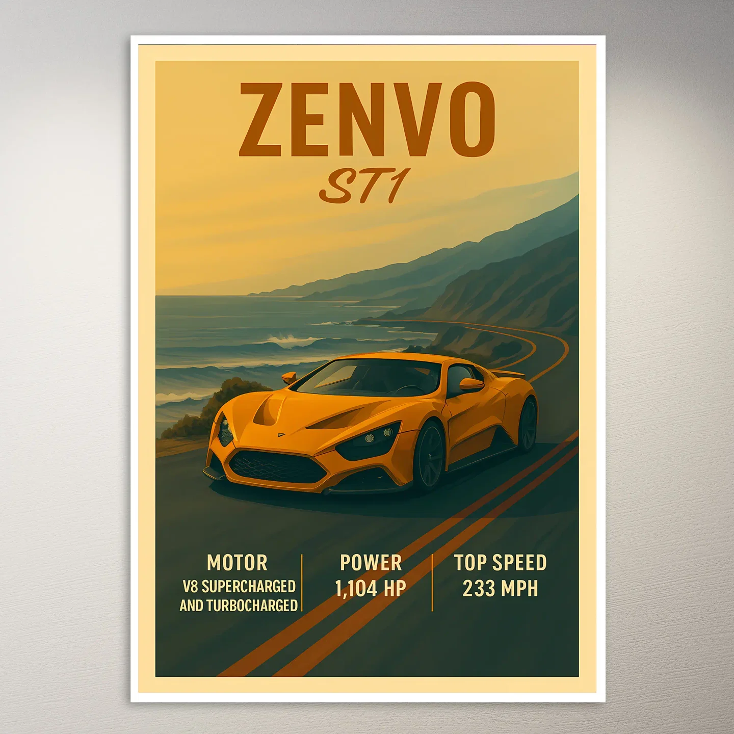 Zenvo ST1 Supercar Poster