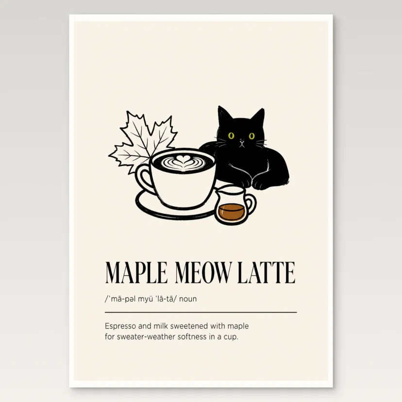Maple Meow Latte Poster