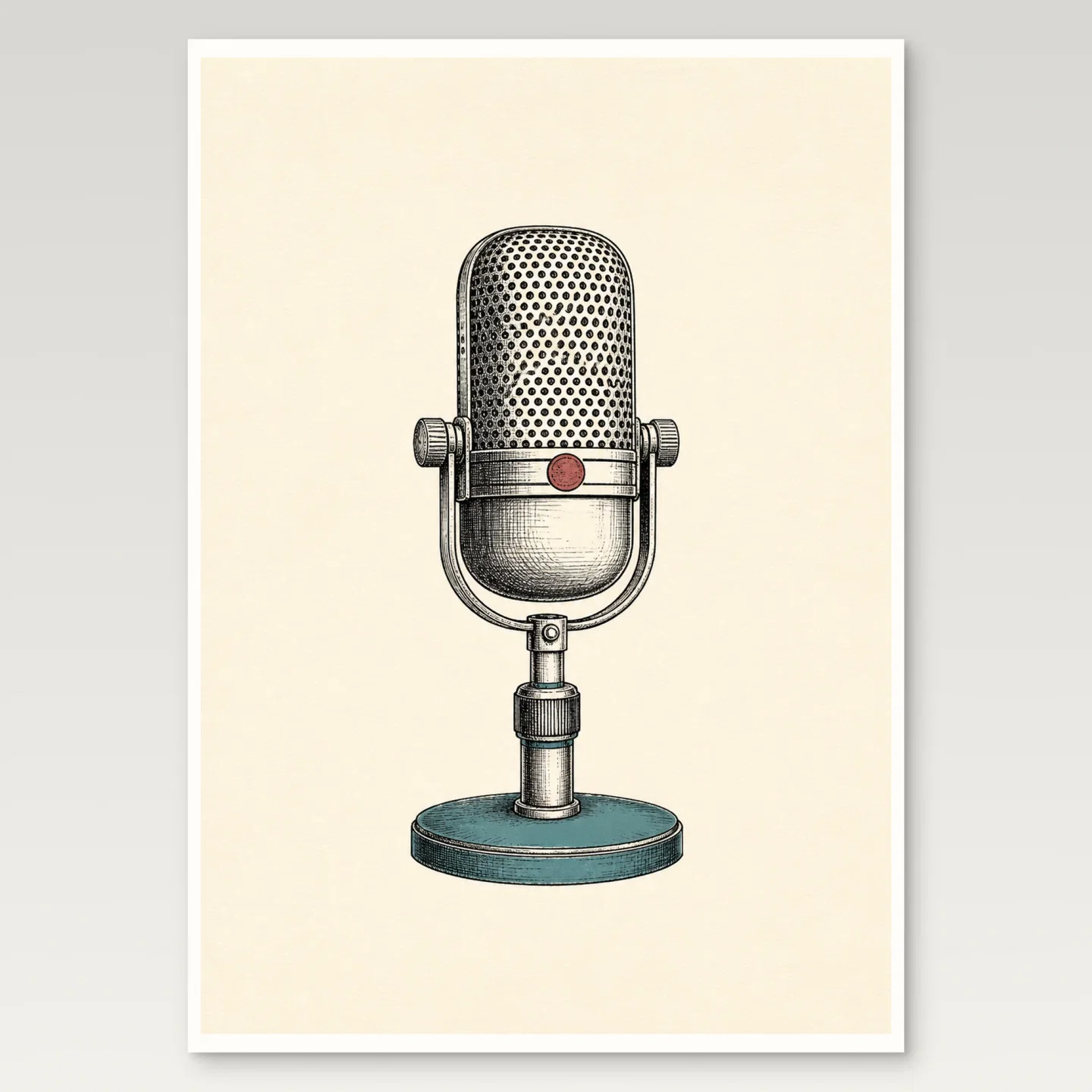 Vintage Microphone Poster mockup