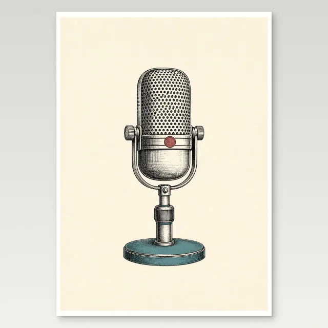 Vintage Microphone Poster