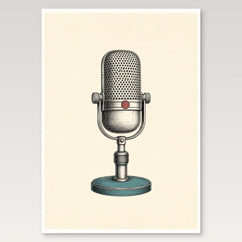 Vintage Microphone Poster