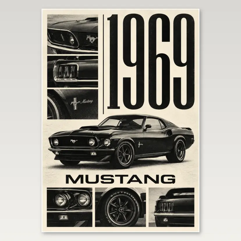 Mustang 1969 A4 Poster