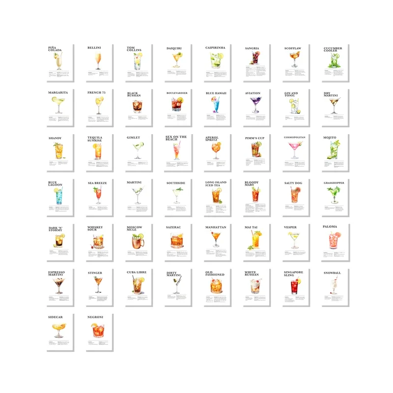 Bar Posters Set of 100 Collage Kit