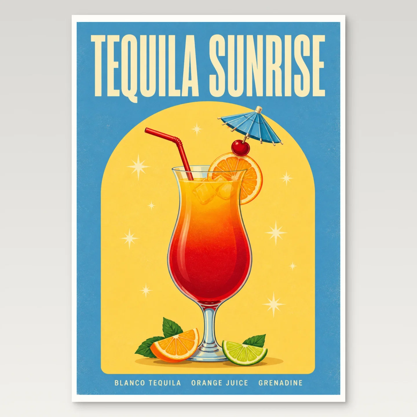 Tequila Sunrise Poster mockup