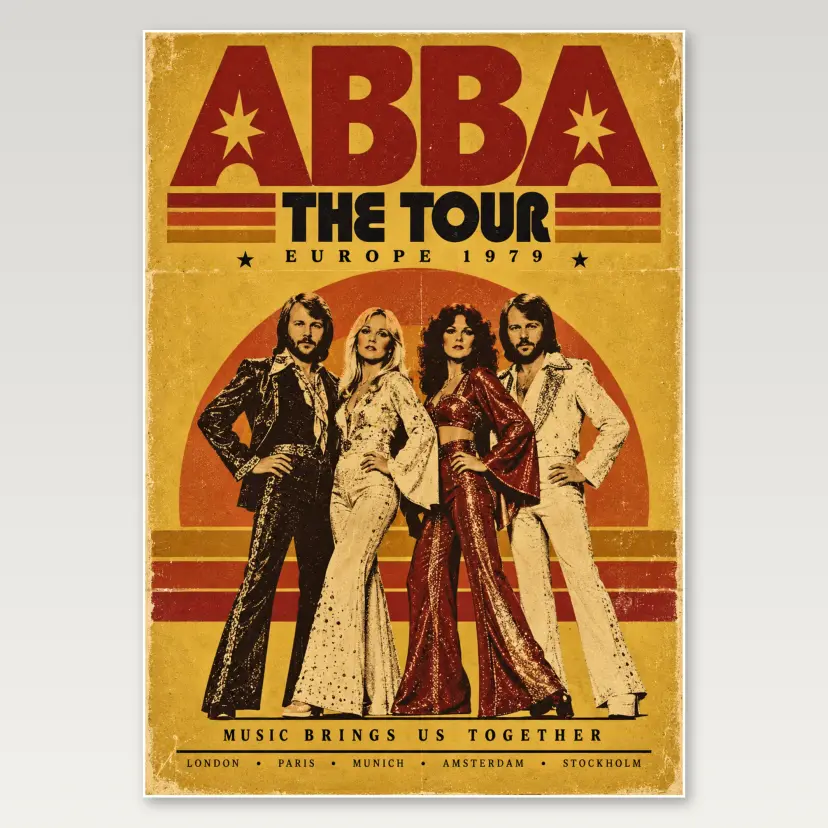 ABBA October Tour A4 Poster