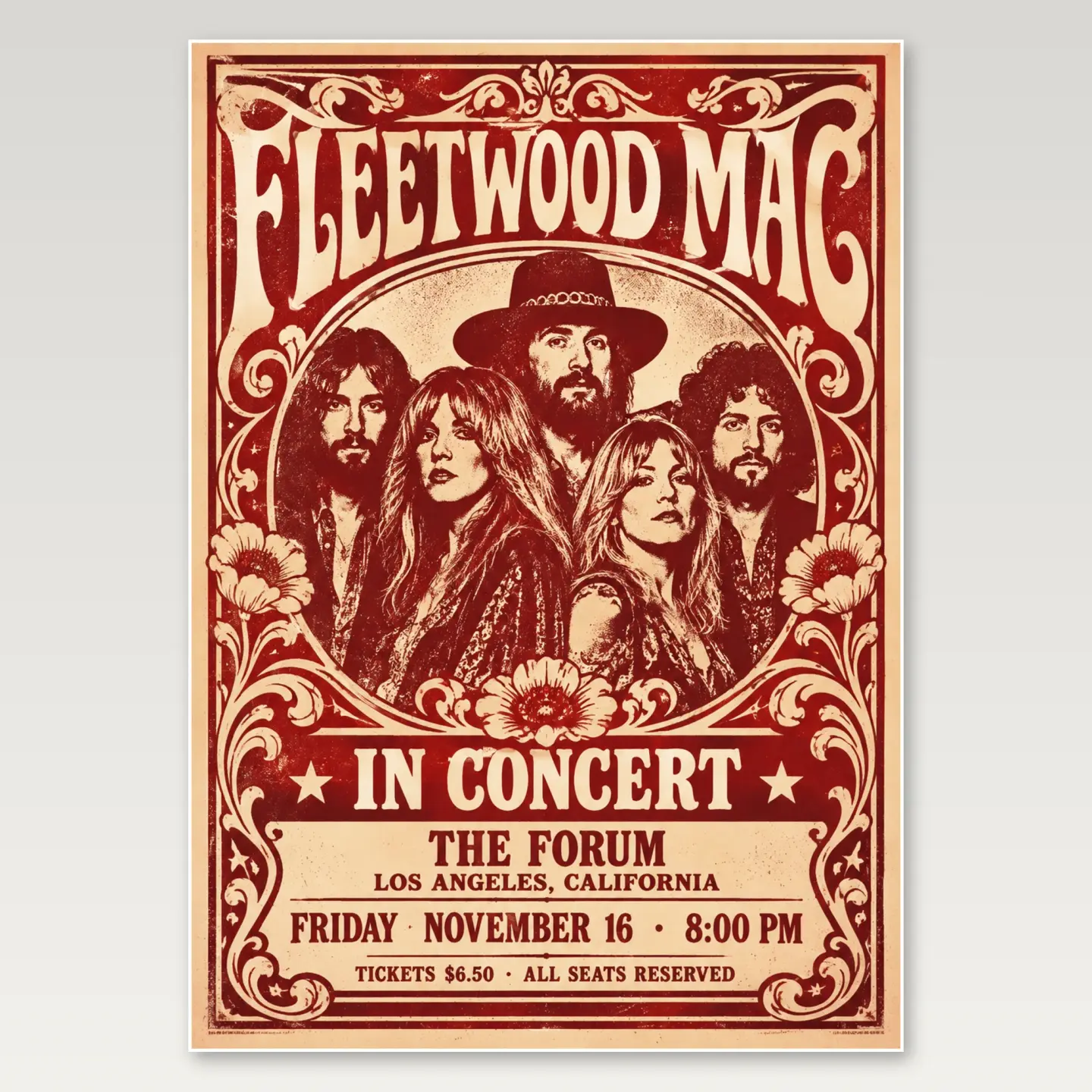 Fleetwood Mac Classic A4 Poster mockup