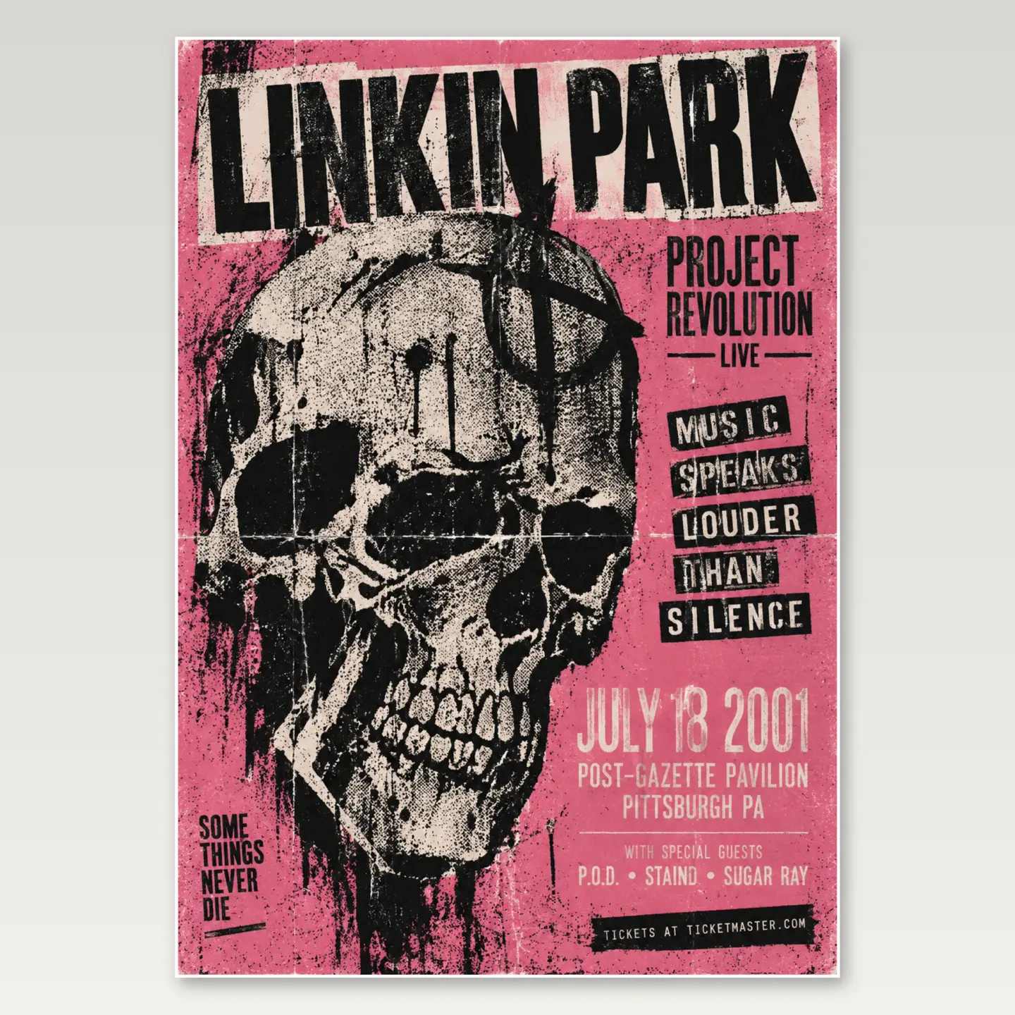 Pink Skull Revolution A4 Poster mockup