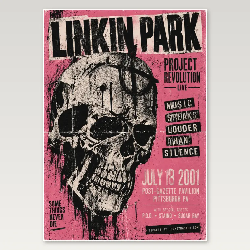 Pink Skull Revolution A4 Poster