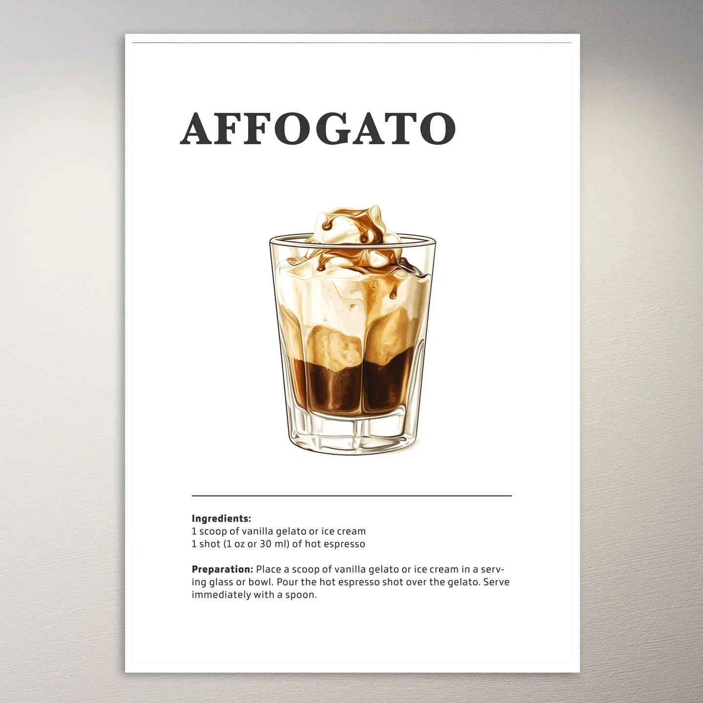 Affogato Dessert Drink Poster