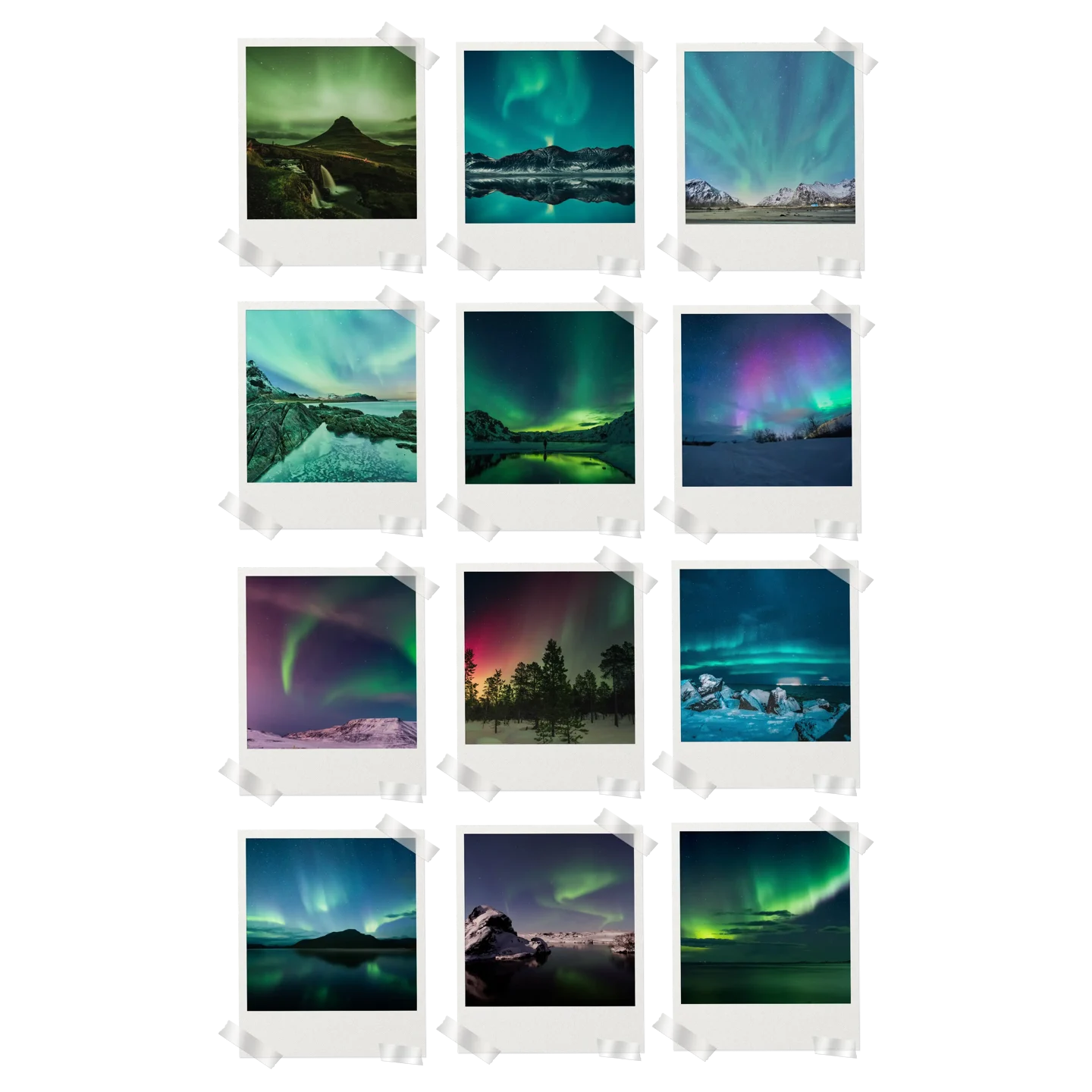 Northern Lights Prints Set of 12