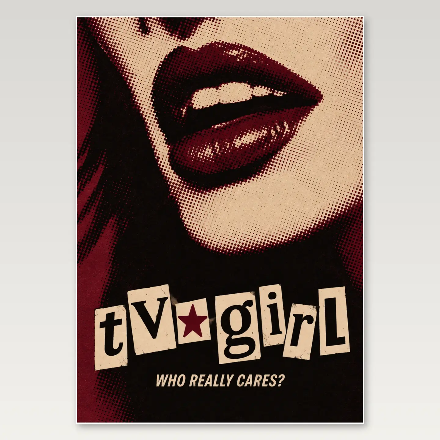 TV Girl Burgundy Graphic A4 Poster mockup
