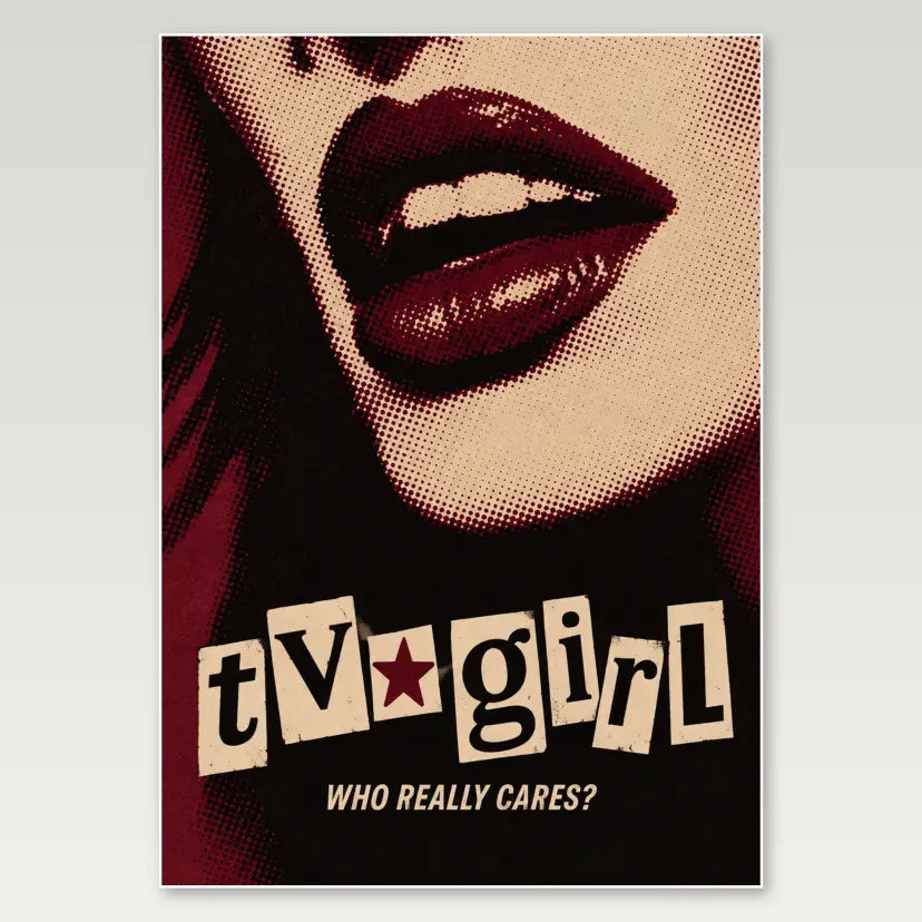 TV Girl Burgundy Graphic A4 Poster