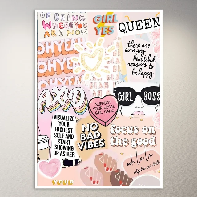 Pink Pastel Aesthetic Moodboard Poster