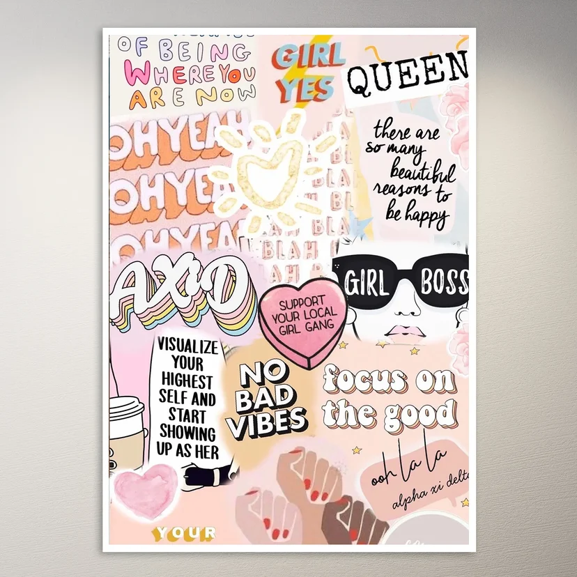 Pink Pastel Aesthetic Moodboard Poster