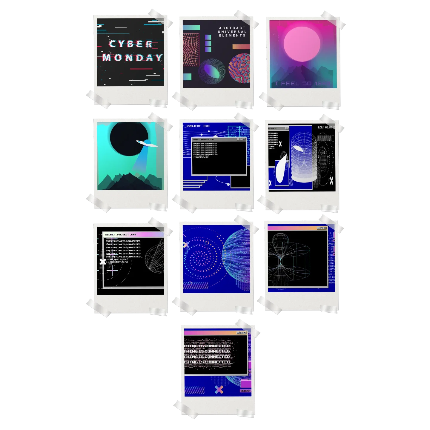Cyberpunk Aesthetic Prints Set of 10