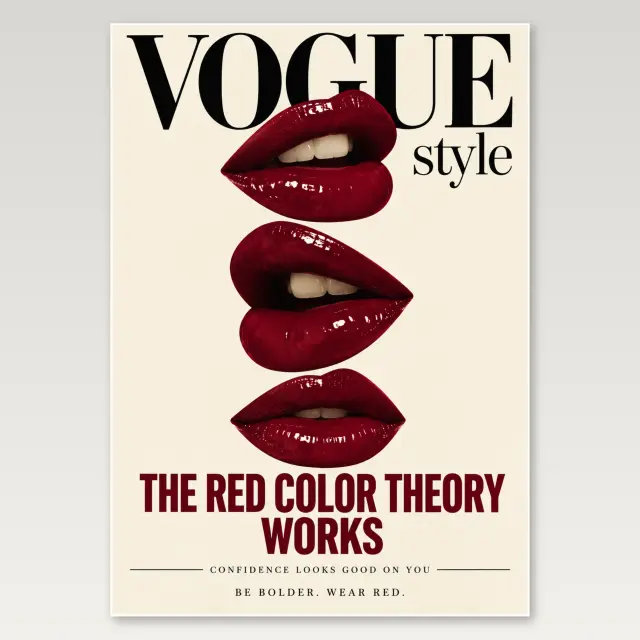 Red Color Theory Lips A4 Poster