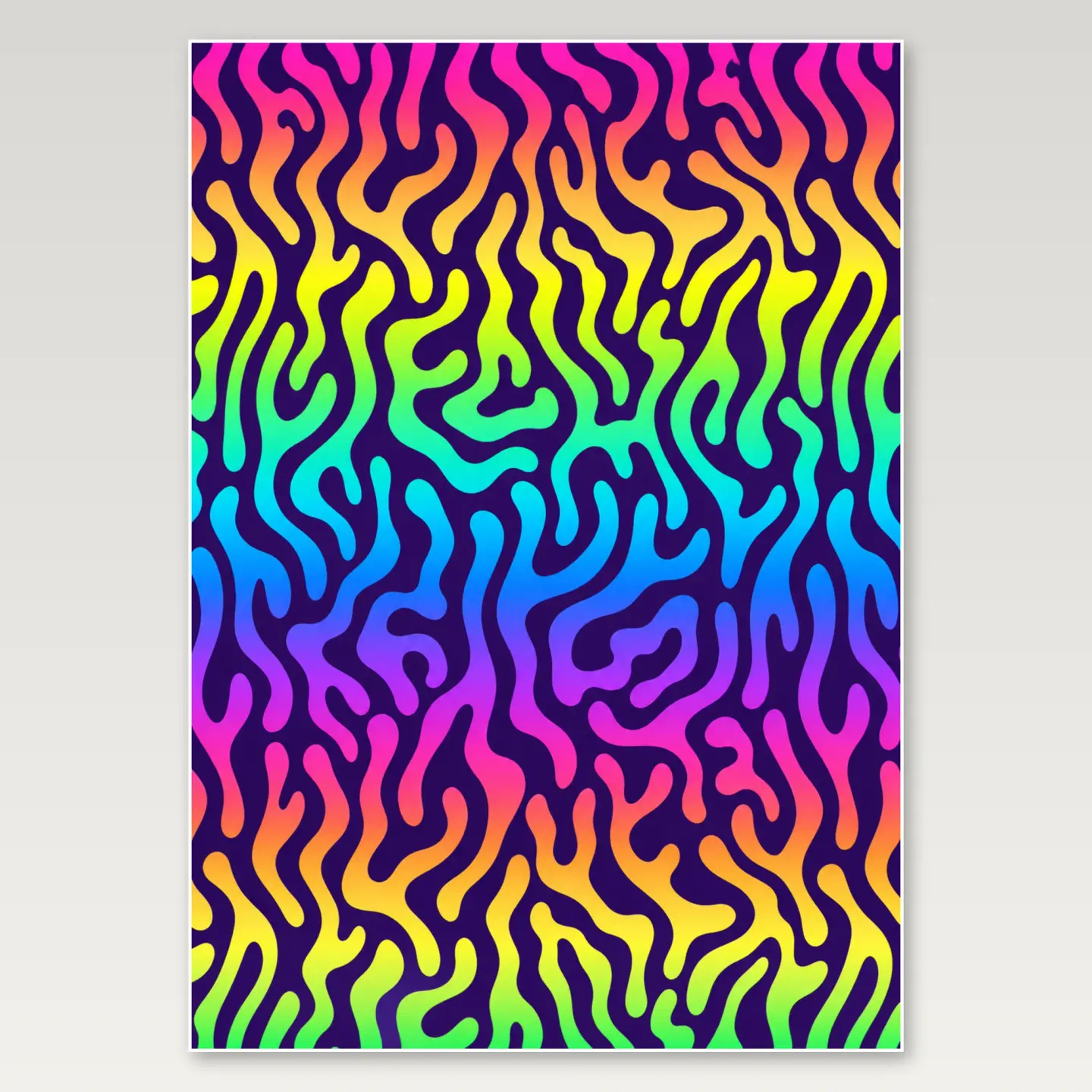 Rainbow Liquid Maze A4 Poster mockup