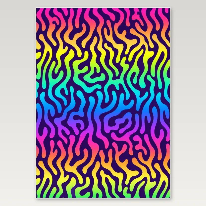 Rainbow Liquid Maze A4 Poster