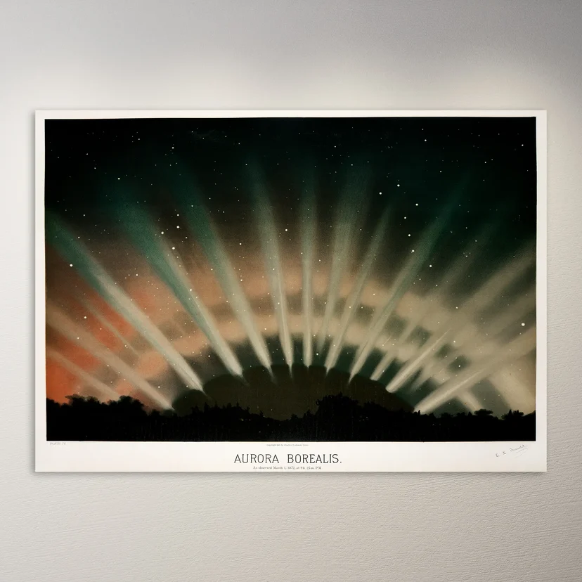 Aurora Borealis Observed March 1, 1872 Poster