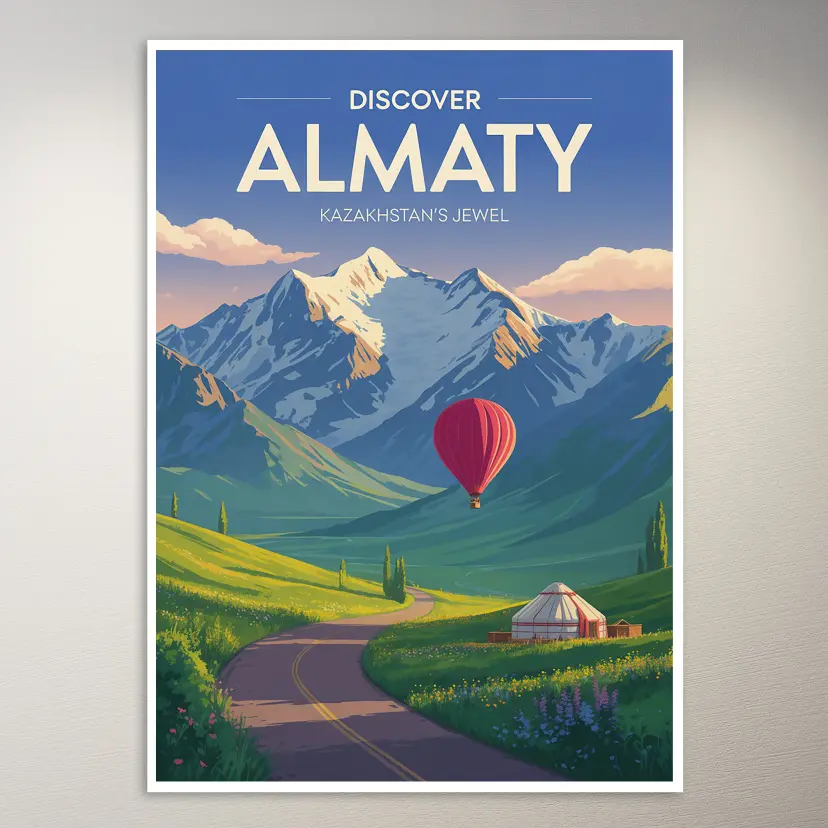 Almaty Travel Poster