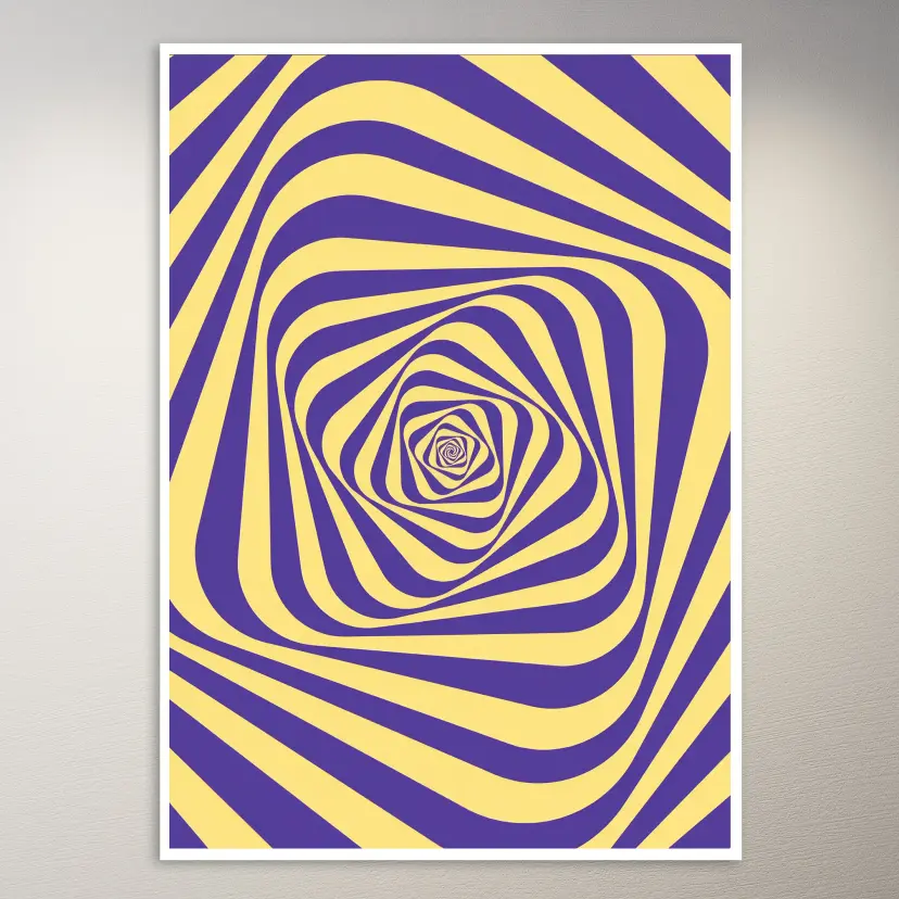 Purple and Yellow Swirl Pattern Poster
