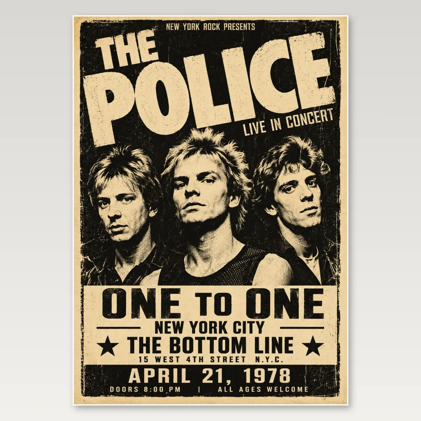 The Police New York A4 Poster mockup