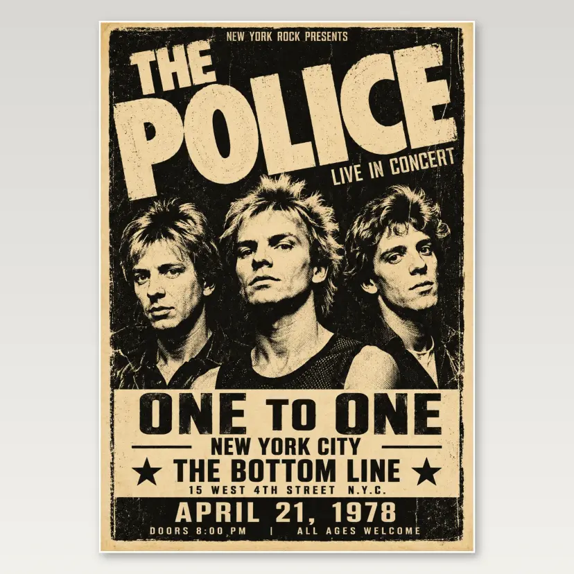 The Police New York A4 Poster