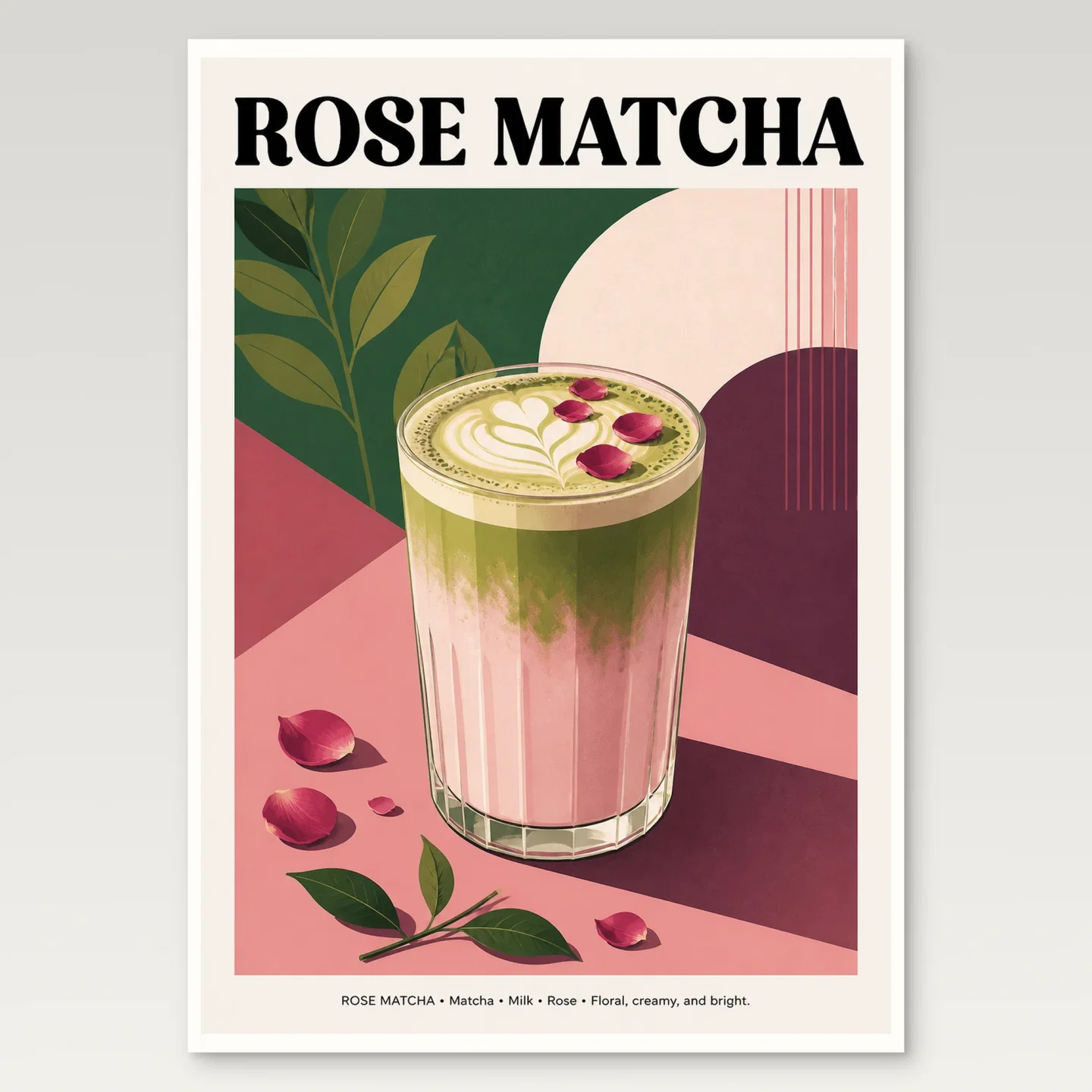 Rose Matcha Poster mockup