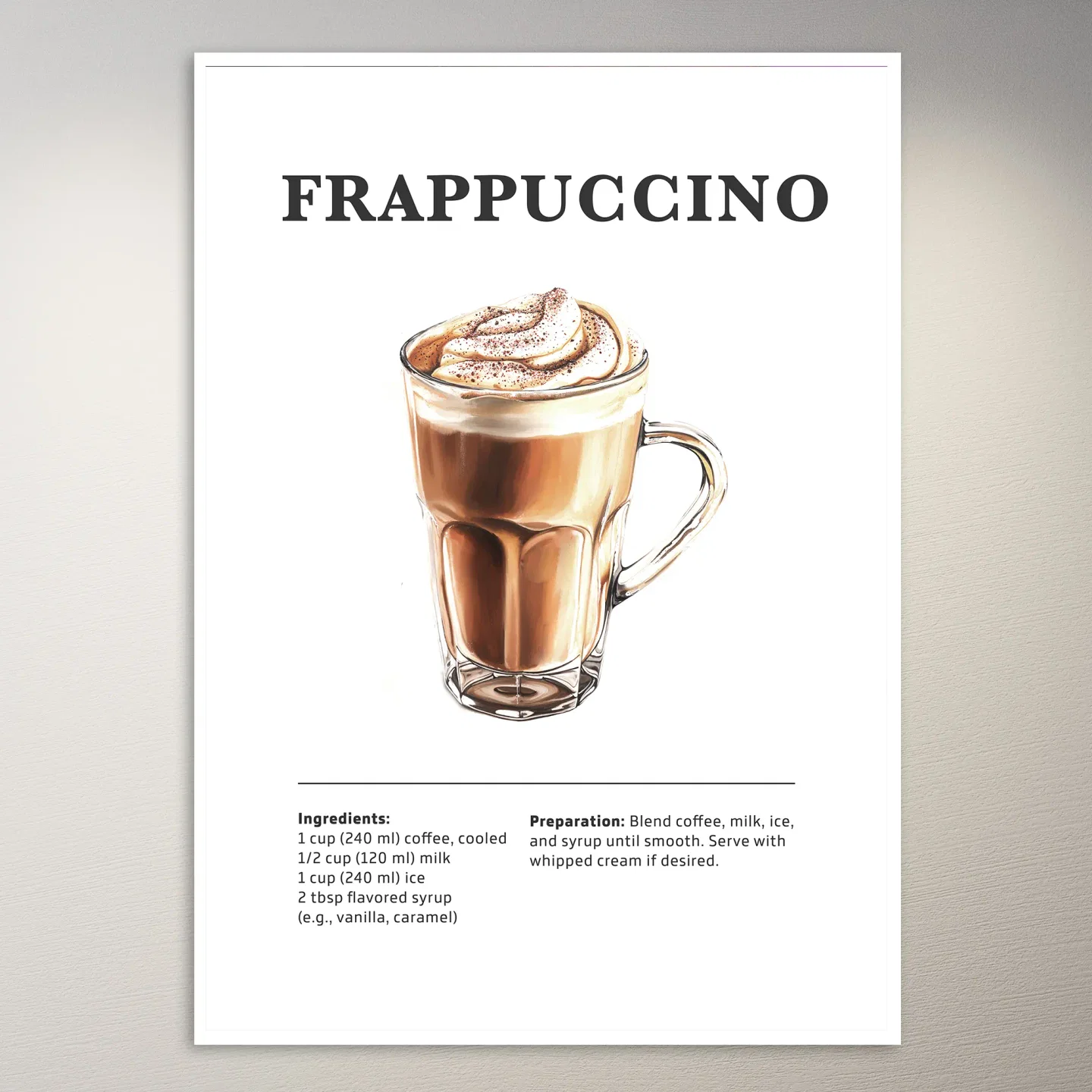 Iced Coffee Frappuccino Poster