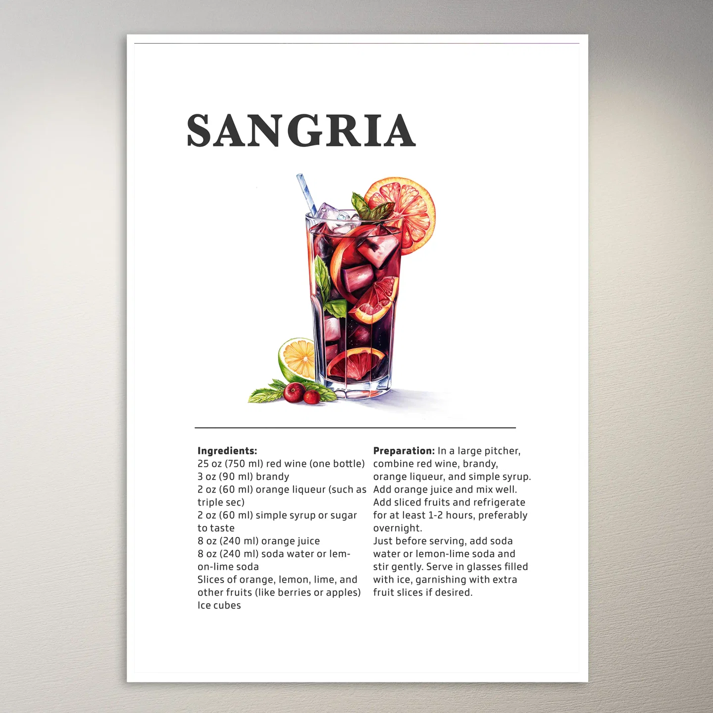Refreshing Sangria Poster